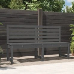 Banc De Jardin Gris 157,5 Cm Bois Massif De Pin