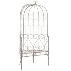 Banc De Jardin Métal Forgé Marron Antique Vakka 95 Cm