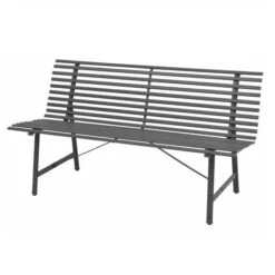 Banc De Jardin Métal Gris Anthracite Reikish