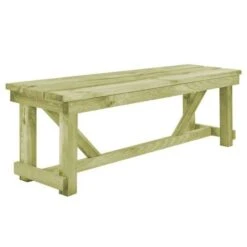 Banc De Jardin Pin Massif Imprégné Vert Vralee 140 Cm