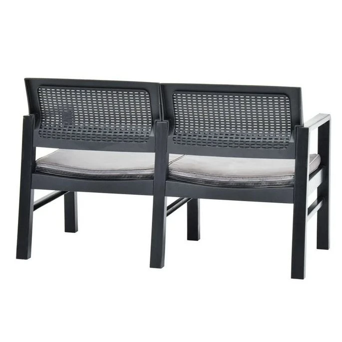 Banc De Jardin Plastique Et Coussin Polyester Anthracite Botli 3 Banc De Jardin Plastique Et Coussin Polyester Anthracite Botli – Image 3
