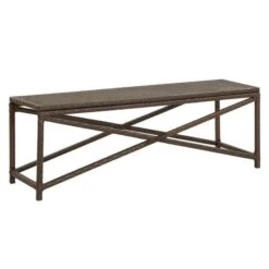 Banc De Jardin Résine Tressée Marron Adgi 120 Cm