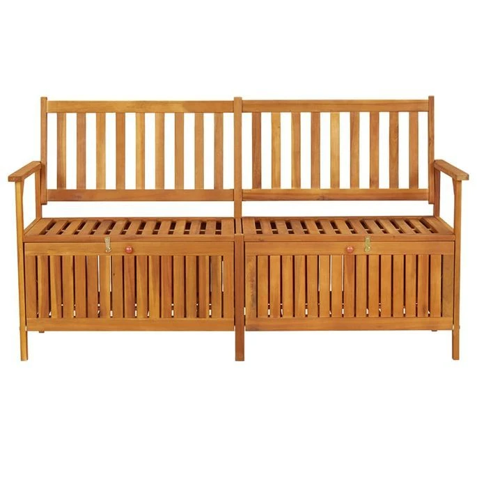 Banc De Rangement 148 Cm Bois D'acacia Solide 2 Banc De Rangement 148 Cm Bois D'acacia Solide – Image 2