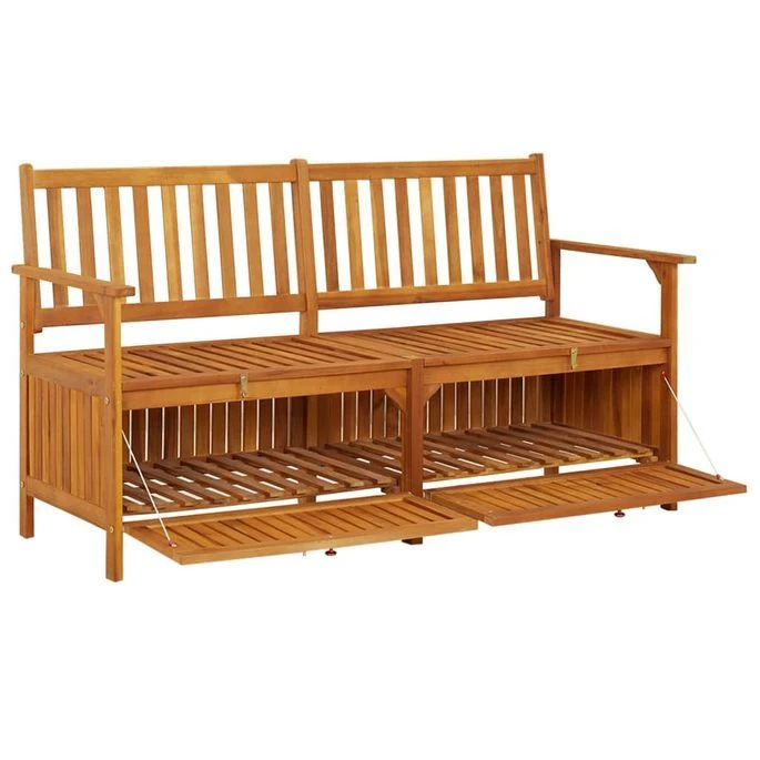 Banc De Rangement 148 Cm Bois D'acacia Solide 3 Banc De Rangement 148 Cm Bois D'acacia Solide – Image 3