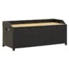 Banc De Rangement Acacia Massif Et Résine Tressée Noire Toplu