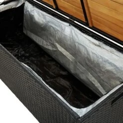 Banc De Rangement Acacia Massif Et Résine Tressée Noire Toplu -Esprit Plein Air banc de rangement acacia massif et resine tressee noire toplu 3666722558877 385491