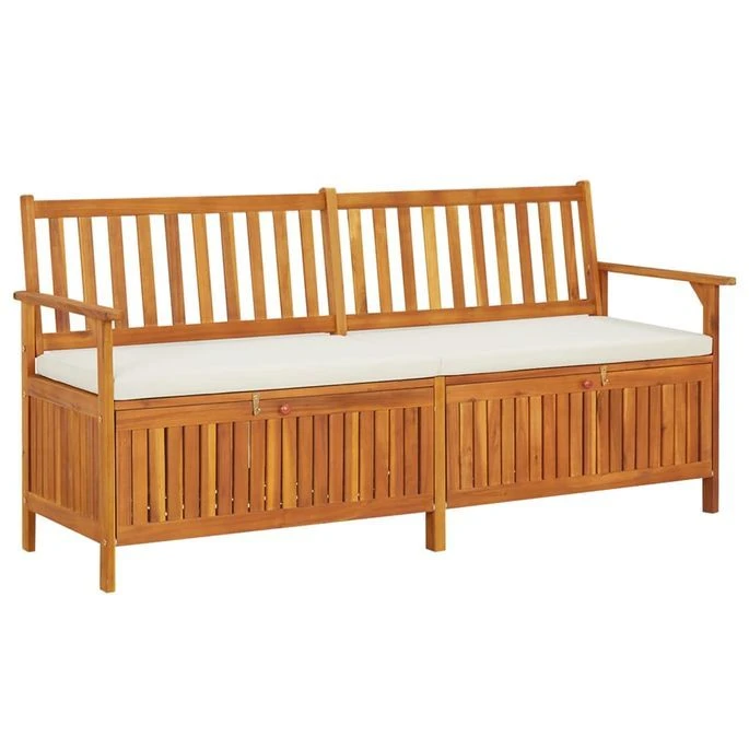 Banc De Rangement Avec Coussin 170 Cm Bois D'acacia Solide 1 Banc De Rangement Avec Coussin 170 Cm Bois D'acacia Solide