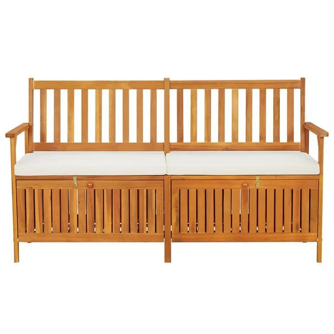 Banc De Rangement Avec Coussin 170 Cm Bois D'acacia Solide 2 Banc De Rangement Avec Coussin 170 Cm Bois D'acacia Solide – Image 2