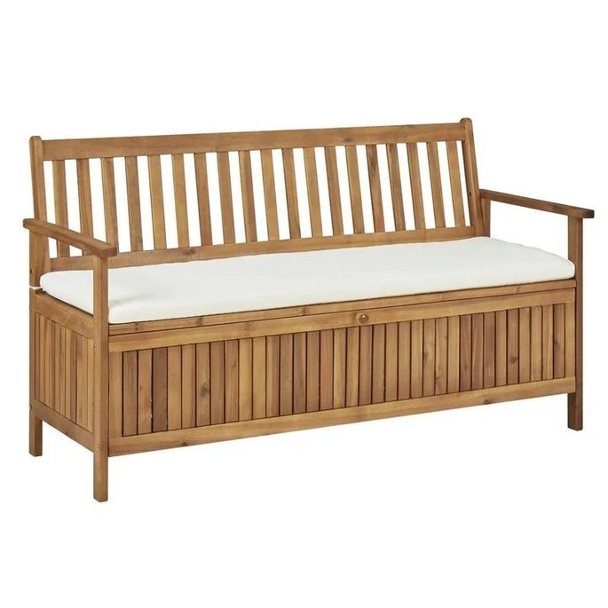 Banc De Rangement Avec Coussin Acacia Massif Foncé Tulak 148 Cm 1 Banc De Rangement Avec Coussin Acacia Massif Foncé Tulak 148 Cm