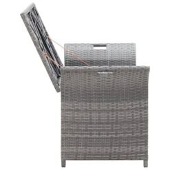 Banc De Rangement Avec Coussin Gris 138 Cm Résine Tressée -Esprit Plein Air banc de rangement avec coussin gris 138 cm resine tressee 3666722930130 980844