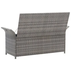 Banc De Rangement Avec Coussin Gris 138 Cm Résine Tressée -Esprit Plein Air banc de rangement avec coussin gris 138 cm resine tressee 3666722930130 980845
