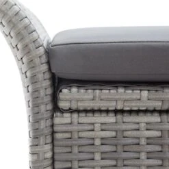 Banc De Rangement Avec Coussin Gris 138 Cm Résine Tressée -Esprit Plein Air banc de rangement avec coussin gris 138 cm resine tressee 3666722930130 980847