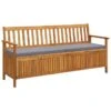 Banc De Rangement De Jardin Avec Coussin 170 Cm Bois D'acacia