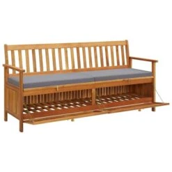 Banc De Rangement De Jardin Avec Coussin 170 Cm Bois D'acacia -Esprit Plein Air banc de rangement de jardin avec coussin 170 cm bois d acacia 8720286107713 935881
