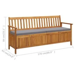 Banc De Rangement De Jardin Avec Coussin 170 Cm Bois D'acacia -Esprit Plein Air banc de rangement de jardin avec coussin 170 cm bois d acacia 8720286107713 935885