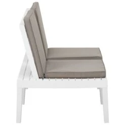 Banc De Salon De Jardin Avec Coussin Plastique Blanc -Esprit Plein Air banc de salon de jardin avec coussin plastique blanc 3666722351577 947399