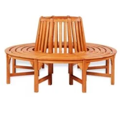 Banc De Tour D'arbre Rond Eucalyptus Massif Clair Hillis