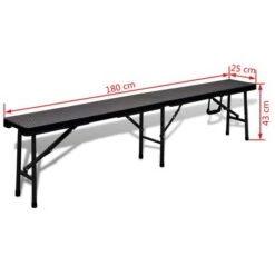 Bancs De Jardin Pliables 2 Pcs 180 Cm PEHD Noir 13 Bancs De Jardin Pliables 2 Pcs 180 Cm PEHD Noir -Esprit Plein Air bancs de jardin pliables 2 pcs 180 cm pehd noir 8718475912705 1354489