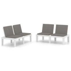 Esprit Plein Air 18 Esprit Plein Air -Esprit Plein Air bancs de salon de jardin avec coussins 2 pcs plastique blanc 3666722434768 810465