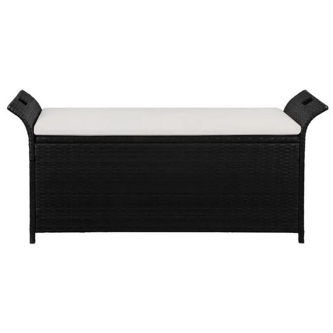 Banquette Coffre De Jardin Résine Tressée Noire Toplu 2 Banquette Coffre De Jardin Résine Tressée Noire Toplu – Image 2