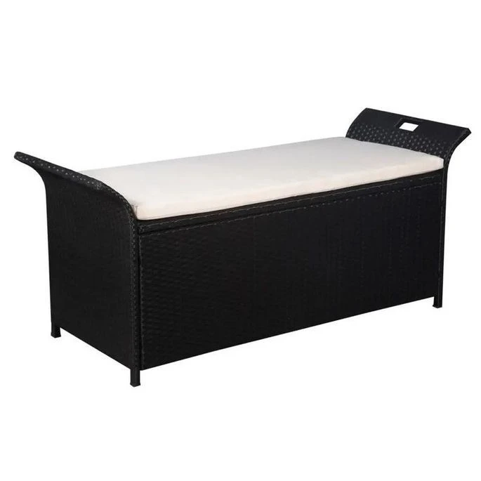 Banquette Coffre De Jardin Résine Tressée Noire Toplu 1 Banquette Coffre De Jardin Résine Tressée Noire Toplu