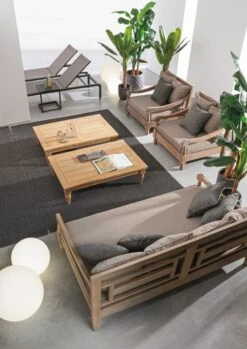 Canapé De Jardin En Bois Teck Avec Coussins Taupe Balou 21 Canapé De Jardin En Bois Teck Avec Coussins Taupe Balou -Esprit Plein Air canape de jardin en bois teck avec coussins taupe balou 3666722592345 1392515