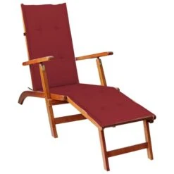 Chaise De Terrasse Avec Repose-pied Et Coussin Acacia Solide 8