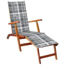 Chaise De Terrasse Avec Repose-pied Et Coussin Acacia Solide 13