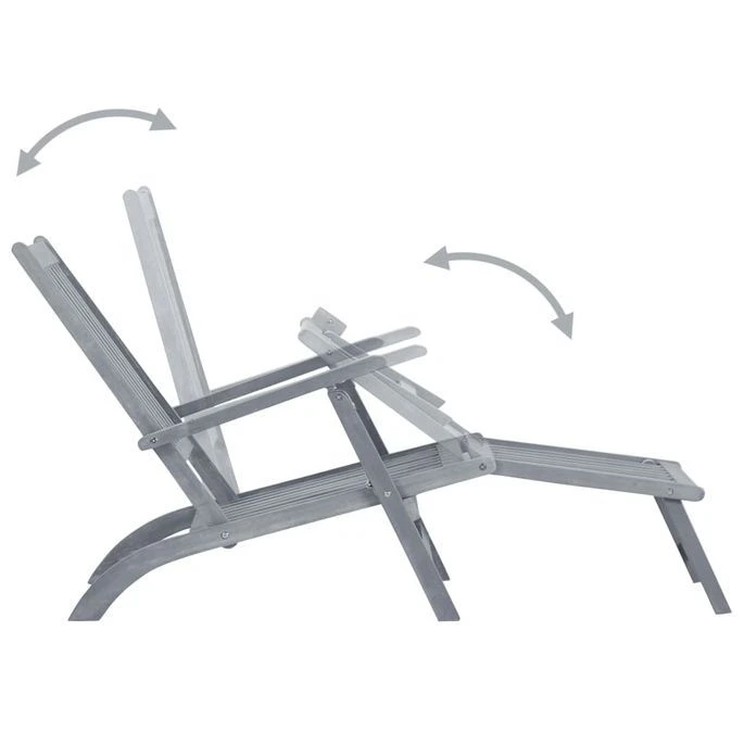 Chaise De Terrasse Avec Repose-pied Et Coussin Acacia Solide 25 4 Chaise De Terrasse Avec Repose-pied Et Coussin Acacia Solide 25 – Image 4