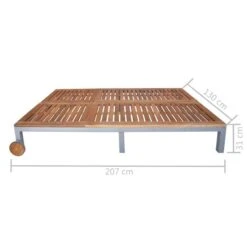 Chaise Longue 2 Places Avec Coussin Acacia Solide Et Acier -Esprit Plein Air chaise longue 2 places avec coussin acacia solide et acier 3666722930901 817173