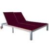Chaise Longue 2 Places Avec Coussin Acacia Solide Et Acier 11