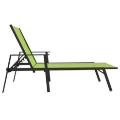 Chaise Longue Acier Et Tissu Textilène Vert -Esprit Plein Air chaise longue acier et tissu textilene vert 3666722132060 1329939