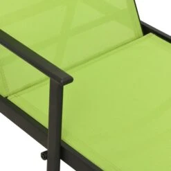 Chaise Longue Acier Et Tissu Textilène Vert -Esprit Plein Air chaise longue acier et tissu textilene vert 3666722132060 1329941