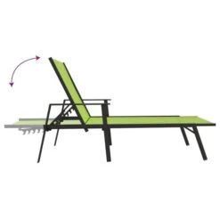 Chaise Longue Acier Et Tissu Textilène Vert -Esprit Plein Air chaise longue acier et tissu textilene vert 3666722132060 1329942