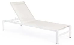 Chaise Longue Aluminium Blanc Avec Roulettes Koni