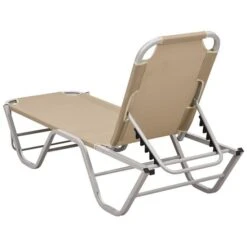 Chaise Longue Aluminium Et Textilène Crème -Esprit Plein Air chaise longue aluminium et textilene creme 3666722363310 936708
