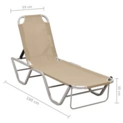 Chaise Longue Aluminium Et Textilène Crème -Esprit Plein Air chaise longue aluminium et textilene creme 3666722363310 936712