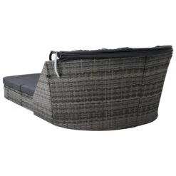 Chaise Longue Avec Auvent Résine Tressée Anthracite -Esprit Plein Air chaise longue avec auvent resine tressee anthracite 3666722530187 551399