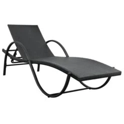 Chaise Longue Avec Coussin Et Table Résine Tressée Noir -Esprit Plein Air chaise longue avec coussin et table resine tressee noir 3666722931977 1512935