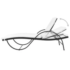 Chaise Longue Avec Coussin Et Table Résine Tressée Noir -Esprit Plein Air chaise longue avec coussin et table resine tressee noir 3666722931977 1512937