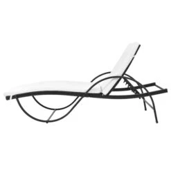 Chaise Longue Avec Coussin Et Table Résine Tressée Noir -Esprit Plein Air chaise longue avec coussin et table resine tressee noir 3666722931977 1512938