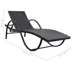 Chaise Longue Avec Coussin Et Table Résine Tressée Noir -Esprit Plein Air chaise longue avec coussin et table resine tressee noir 3666722931977 1512942