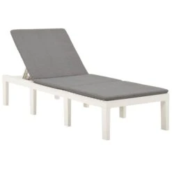 Chaise Longue Avec Coussin Plastique Blanc