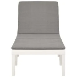 Chaise Longue Avec Coussin Plastique Blanc -Esprit Plein Air chaise longue avec coussin plastique blanc 3666722351713 947251