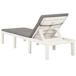 Chaise Longue Avec Coussin Plastique Blanc -Esprit Plein Air chaise longue avec coussin plastique blanc 3666722351713 947252