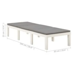 Chaise Longue Avec Coussin Plastique Blanc -Esprit Plein Air chaise longue avec coussin plastique blanc 3666722351713 947257