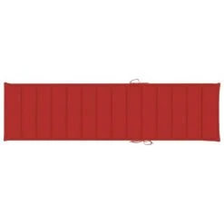 Chaise Longue Avec Coussin Rouge Bois De Teck Solide -Esprit Plein Air chaise longue avec coussin rouge bois de teck solide 3666722931298 831584