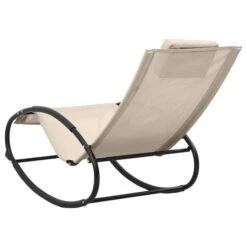 Chaise Longue Avec Oreiller Acier Et Textilène Crème -Esprit Plein Air chaise longue avec oreiller acier et textilene creme 3666722750943 1414481