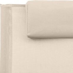 Chaise Longue Avec Oreiller Acier Et Textilène Crème -Esprit Plein Air chaise longue avec oreiller acier et textilene creme 3666722750943 1414482