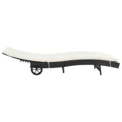 Chaise Longue Avec Roues Et Coussin Résine Tressée Noir -Esprit Plein Air chaise longue avec roues et coussin resine tressee noir 3666722327091 978420